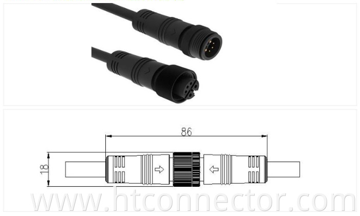 Metal round waterproof connector